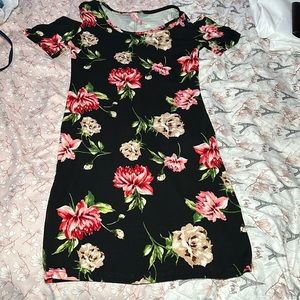 Mini Black Floral Dress